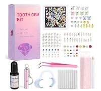 Yondaus Tooth Gem Kit, DIY Crystals Jewelry Kit, 130 PCS Gem 7 Shapes, Safe & Easy to Use, Adults