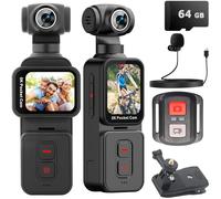 YONDENE Body Camera 5K with External Microphone, Video & Audio Mini Vlog Camera with 270° Rotated Lens, Pocket Cam for Sport, Outdoor, Riding, Travel, 64GB Included
