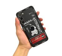 Yonds Queen Astronaut Case for Samsung Galaxy S25, Cute Cartoon Space Moon Rocket Anime Funny Design Stylish Bumper Cover Protective Shockproof Fashion Case (Black, Galaxy S25)