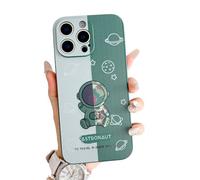 Yonds Queen Compatible with iPhone 16 Cute Case, Cartoon Cool Astronaut Space Planet Moon Design Stylish Bumper TPU Protective Anti-Slip Shockproof Fashion Case(Green Planet, iPhone 16)