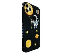 Yonds Queen for iPhone 12 Pro Case, Cartoon Astronaut Space Planet Cute Design Stylish Bumper Cover Soft TPU Rubber Protective Anti-Slip Shockproof Case(iPhone 12 Pro, Black Moon)