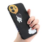 Yonds Queen for iPhone 13 mini Cute Case, Cartoon Astronaut Space Moon Planet Design Stylish Bumper Cover TPU Rubber Protective Shockproof Fashion Case(Black Moon, iPhone 13 mini)