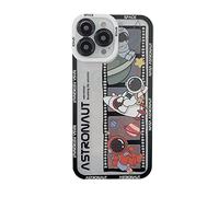 Yonds Queen for iPhone 13 mini Cute Clear Case, Cool Cartoon Astronaut Space Planet Moon Rocket Design Stylish Soft TPU Bumper Shockproof Anti-Slip Protector Case (iPhone 13 mini, Black)