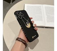 Yonds Queen for iPhone 13 Pro Cute Case, Cool Cartoon Astronaut Space Planet Moon Design Stylish Soft TPU Bumper Shockproof Anti-Slip Protector Case (iPhone 13 Pro, Swing Moon)