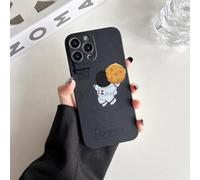 Yonds Queen for iPhone 15 Pro Max Cute Case, Cartoon Astronaut Space Planet Moon Design Stylish Bumper TPU Rubber Protective Anti-Slip Shockproof Case(Black Basket, iPhone 15 Pro Max)