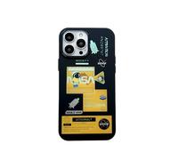 Yonds Queen for iPhone 15 Pro Max Cute Case, Cool Cartoon Astronaut Space Rocket Laser Glitter Bling Design Stylish Bumper Shockproof Anti-Slip Protector Case (Yollow Rocket, iPhone 15 Pro Max)