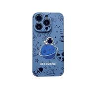 Yonds Queen for iPhone 16 Pro Clear Cute Case, Cool Cartoon Astronaut Space Planet Moon Design Stylish TPU Bumper Shockproof Anti-Slip Protector Fashion Case (Blue Planet, iPhone 16 Pro)