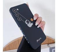 Yonds Queen for Samsung Galaxy S24+ Cute Case, Cartoon Astronaut Space Moon Design Stylish Bumper Cover Women Girls Protective Shockproof Case (Black Planet, Samsung Galaxy S24+)