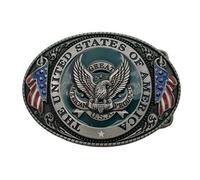 YONE Eagle USA Belt Buckle Metal Finished Zinc Alloy, Fits Standard 1.5in (38mm) Snap on Belts, Multicoloured