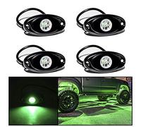 YONEDA Green Rock Lights LED 4PODS Waterproof Neon Underglow Lights for Car Truck ATV UTV SUV Offroad Boat Underbody Glow Trail Rig Lamp