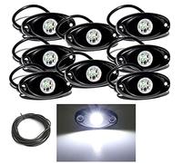 YONEDA LED Rock Lights 8PODS LED Neon Underglow Waterproof Light for Car Truck ATV UTV SUV Offroad Boat Underbody Glow Trail Rig Lamp (White)