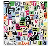 YONEEKSS 100Pcs Doodle Letter Stickers, DIY Alphabet Scrapbook Stickers Self Adhesive Multi Colour Decoration Stickers Set for Sign, Mailboxes, Travel Case, Laptop, Planners, Calendars, Scrapbook