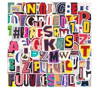 YONEEKSS 100PCS Vintage Letter Stickers, Colorful DIY Scrapbook, Self Adhesive Waterproof Alphabet for Poster, Mailboxes, Travel Case, Scrap Booking, Laptop