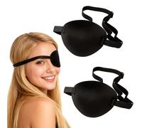 YONEEKSS 2PCS Eye Patch, Adjustable Amblyopia Lazy Eye Patches for Left or Right Eyes, Eyepatch Pirate Eye Patches for Adults, Black