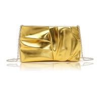 YONEEKSS Gold Clutch Bag for Women, PU Leather Elegant Evening Bags with Detachable Chain Strap, Handbag Crossbody Shoulder Bag for Weddings,Parties,Dinner & Daily Use