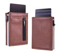 YONEEKSS Mens Minimalist Wallet Credit Card Holder, RFID Blocking Leather Pop Up Cards Wallet with Banknote Compartment, Coin Pocket, ID Window, Cash Slot,9-14 Card Capacity