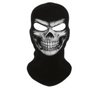 YONEEKSS Skull Balaclava, Skeleton Ghost Death Masks, Halloween Costume Cosplay Warmer Full Face Mask for Cycling Motorcycle Ski Outdoor Sport (Style A) Black