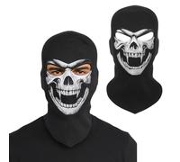 YONEEKSS Skull Balaclava, Skeleton Ghost Death Masks, Halloween Costume Cosplay Warmer Full Face Mask for Cycling Motorcycle Ski Outdoor Sport (Style B) Black