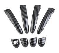 yoneleu Outer Door Handle Cover Compatible with BMW for E87 /E90 /E91 E92 E93 F30 X1 X2 X3 X4 X6 Exterior Access 4 X Car Door Handle Cover Carbon Fiber Style Trim