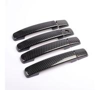 yoneleu Outer Door Handle Cover Compatible with Nissan for Navara for Frontier D40 2005-2013 Carbon Fiber Chrome Car Door Handle Cover Stickers Styling Accessories(Carbon 0 Button)