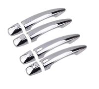 yoneleu Outer Door Handle Cover Compatible with Nissan for X-Trail for Rogue T33 2021-2024 Carbon Fiber Chrome Car Door Handle Cover Stickers Styling Replacement(Silver 2 Buttons)