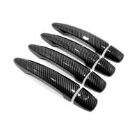 yoneleu Outer Door Handle Cover Compatible with Nissan for X-Trail for Rogue T33 2021-2024 Carbon Fiber Chrome Car Door Handle Cover Stickers Styling Replacement(Carbon 2 Buttons)