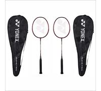 Yonex Badminton Racquet GR 303I Made in India Pack of 2 with Full Cover (Deep Red/Deep Red )