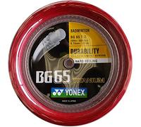 YONEX BG65TI Titanium Badminton String Coil 200M, Color- Red