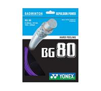 Yonex BG80 Badminton String 10m Set, 0.68mm Gauge, Quick Repulsion, Multiple Colours (Violet)