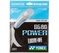 YONEX BG80 Power Fibre Badminton Strings, 0.68mm (White)