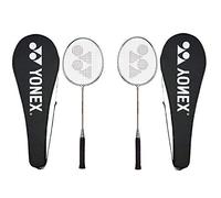 Yonex GR 303 Badminton Racket 2018 Professional Beginner Practice Racquet with Face Cover Steel Shaft - Pack of 2