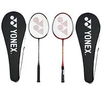 Yonex GR 303 Combo Badminton Racquet with Full Cover, Set of 2 (Black/Red)