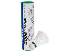Yonex Mavis 2000 Green Cap Nylon Shuttlecock, Pack Of 6 (White)