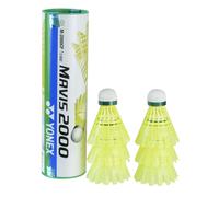 Yonex Mavis 2000 green cap Nylon Shuttlecock Pack Of 6 (Yellow)
