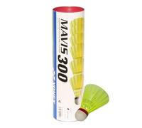 YONEX Mavis 300 Badminton Shuttlecocks (6 pieces), Yellow, Medium- Blue