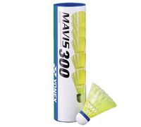 YONEX Mavis 300 Badminton Shuttlecocks (6 pieces), White, 78-Medium-Blue