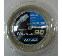 Yonex Nanogy 98 Badminton String, 0.66mm, 200m, Medium Feel, White (Yellow)
