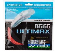 YONEX Ultimax BG 66 Badminton Strings | Material: Nylon | High Durability | Repulsion | Balancing Racquet Speed | Sharp Medium Feeling | Extra Fine String-Wire | Size Gauge: 0.65mm | Color: Red