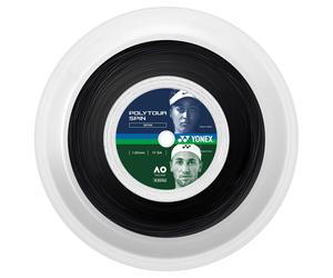 Yonex Poly Tour Spin Tennis Racket String - 1.20mm / 17 - 200m Reel - Black