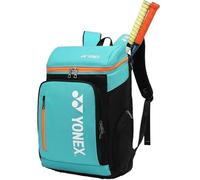 YONEX Quality Large Capacity Sports Backpack, Multi-Compartment Racket Bag for Badminton and Tennis, Separate Shoe Compartment. (Cyan Black)