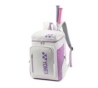 YONEX Quality Large Capacity Sports Backpack, Multi-Compartment Racket Bag for Badminton and Tennis, Separate Shoe Compartment. (White Purple)