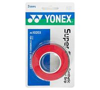 YONEX Super Grap Badminton Overgrip, Pack of 3, Multi-Colour, AC102C (Red)
