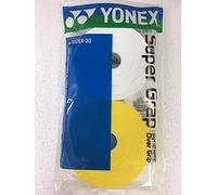 YONEX Super Grap Bat Grips - White, Yellow, Pack of 30
