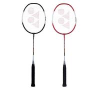 YONEX ZR 100 Light Aluminium Badminton Racquet with Full Cover (Black/Red) - Set of 2