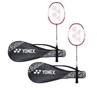 YONEX ZR 100 Light Aluminium Blend Badminton Racquet with Full Cover (Red/Red) - Set of 2