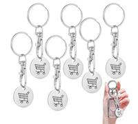 Yonfas 6-Pack Metal Shopping Cart Coin Keychains - Convenient and Practical Keychain for Trolley Use, Shopping Convenience, and Everyday Carry