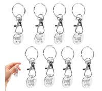 Yonfas 8 Pack Shopping Cart Tokens Keyring - Pound Coin Replacement for Trolley Use, Reusable Solid Metal Trolley Coin Set with Keychain Attachment - Fits 99% UK Supermarket Carts
