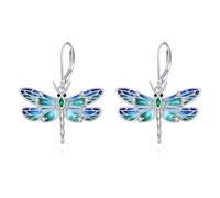 YONFQE Dragonfly Earrings S925 Sterling Silver Dragonfly Dangle Earrings Jewellery Gifts for Women