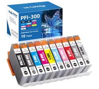Yongairuink Compatible PFI-300 PFI 300 Pigment Ink Cartridge 10 pack Compatible with CAN imagePROGRAF PRO-300(1K 1C 1M 1Y 1MBK 1PM 1PC 1RG 1Y 1CO)