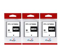 Yongairuink PFI-107 Matte Black Pigment Ink Cartridges Compatible with CAN ImagePROGRAF iPF670 iPF680 iPF685 iPF770 iPF780 iPF785 (3MBK)